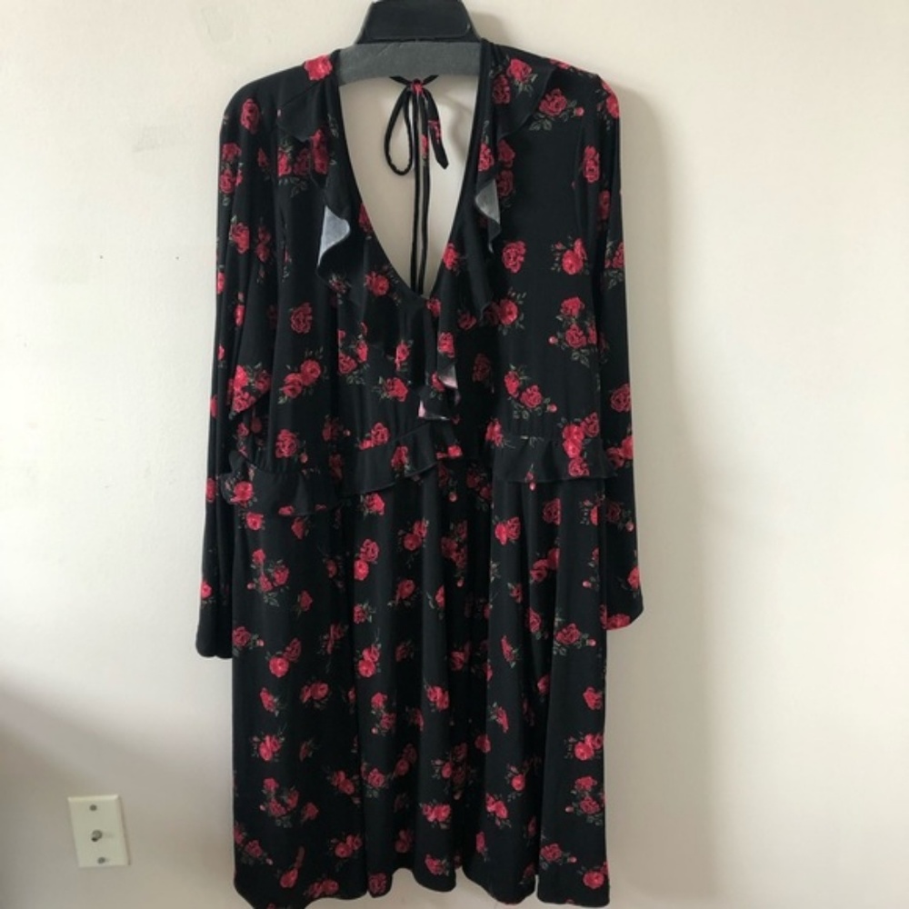Torrid Black Floral Jersey Skater Dress- Size 3